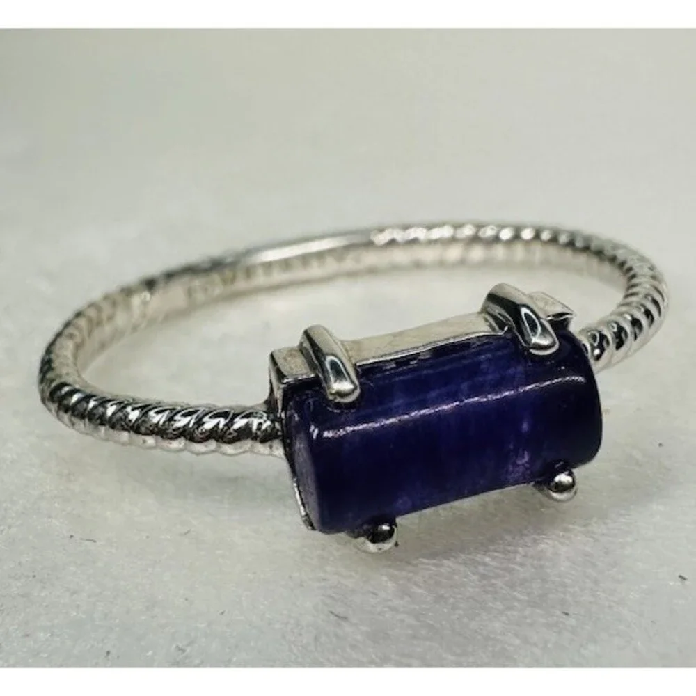 Bomb Party Purple Ring Lot 2 Size 9 Rhodium Plated CZ Statement Rings